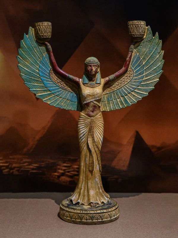 Egyptian statue of the goddess Isis with open wings made of stone Made in Egypt - Image 2