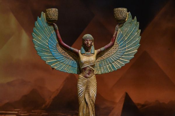 Egyptian statue of the goddess Isis with open wings made of stone Made in Egypt