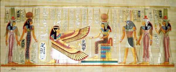 Papyrus Painting - Coronation of Nefertari  Golden Highlights