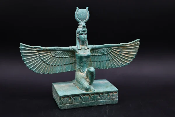 Egyptian statue of the goddess Isis with open wings made of stone Made in Egypt - Image 3