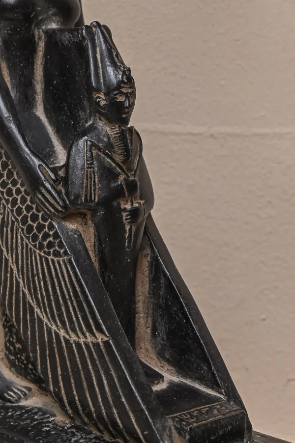 Egyptian statue of goddess Isis and Osiris heavy stone made in egypt