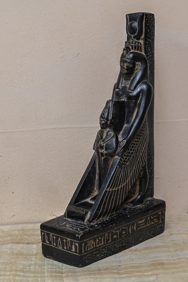 Egyptian statue of goddess Isis and Osiris heavy stone made in egypt - Image 5