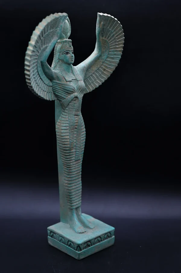 Egyptian statue of the goddess Isis with open wings stone Made in Egypt - Image 2