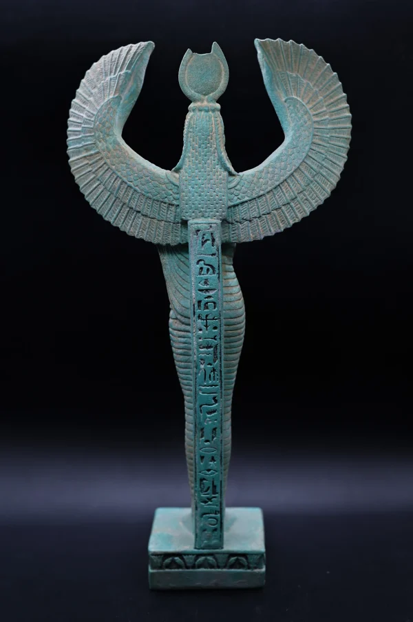 Egyptian statue of the goddess Isis with open wings stone Made in Egypt - Image 3