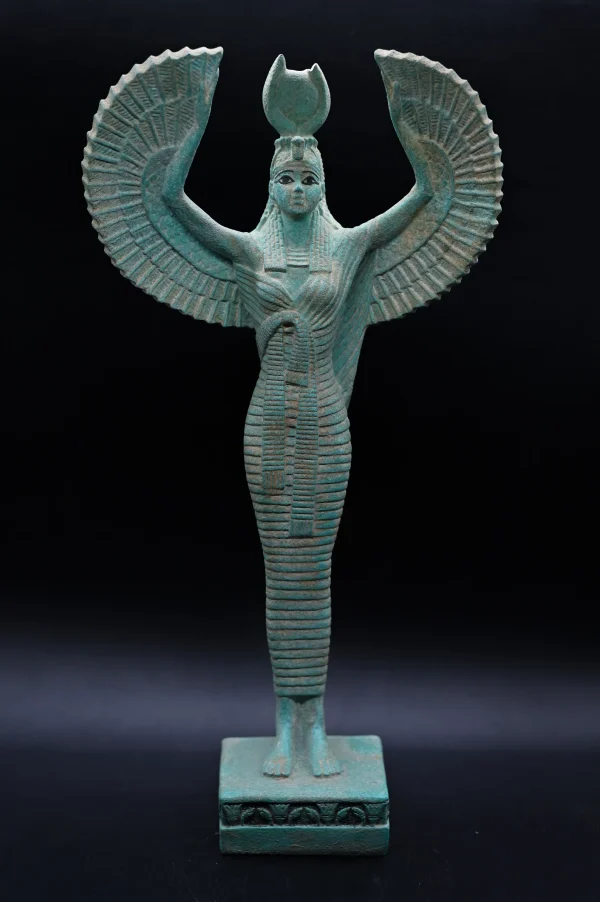 Egyptian statue of the goddess Isis with open wings stone Made in Egypt - Image 5