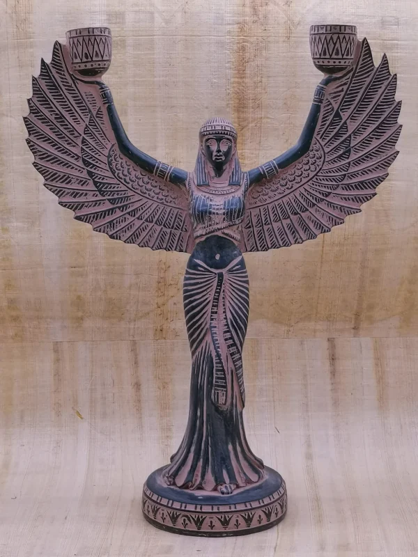 Egyptian statue of the goddess Isis with open wings made of stone Made in Egypt - Image 2