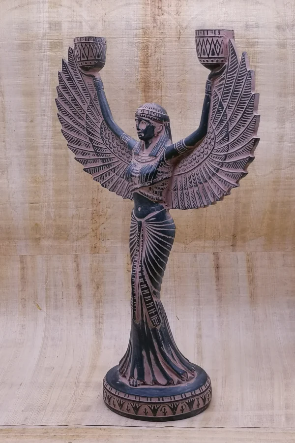 Egyptian statue of the goddess Isis with open wings made of stone Made in Egypt - Image 3