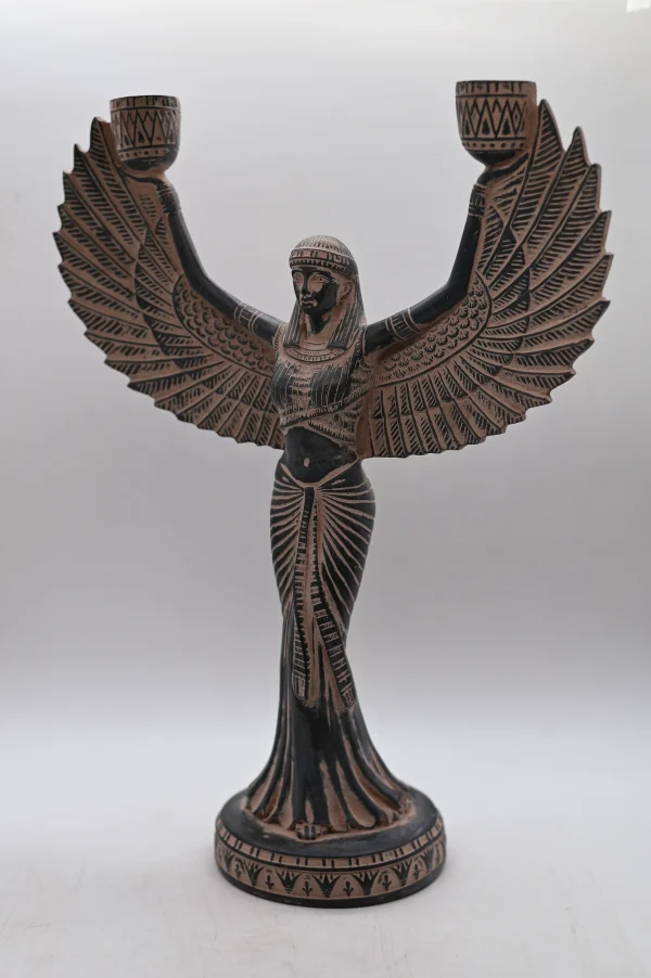 Egyptian statue of the goddess Isis with open wings made of stone Made in Egypt - Image 6