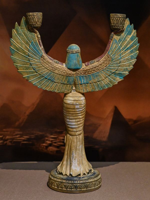 Egyptian statue of the goddess Isis with open wings made of stone Made in Egypt - Image 3