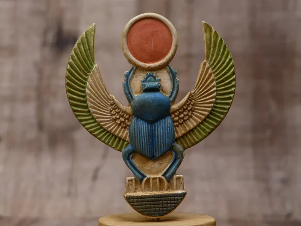 Egyptian statue of Winged SCARAB BEETLE Khepri stone made in Egypt - Image 5