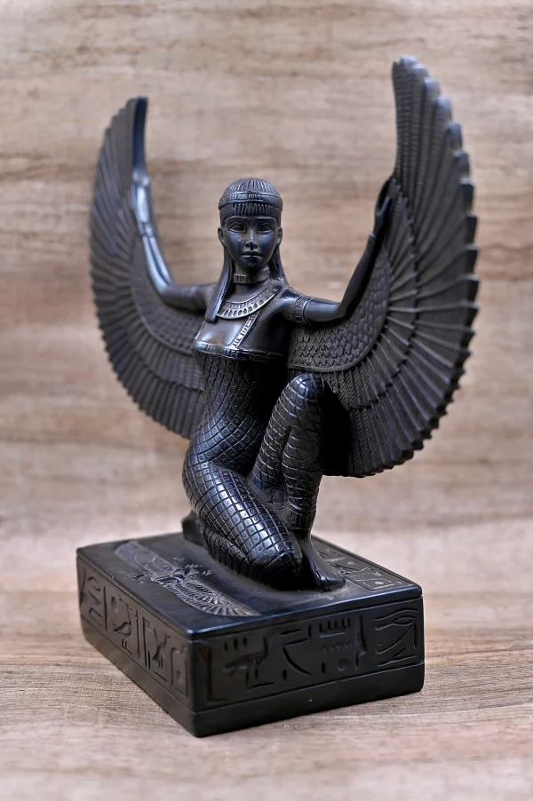 Egyptian statue of the goddess Isis with open wings made of stone Made in Egypt - Image 2