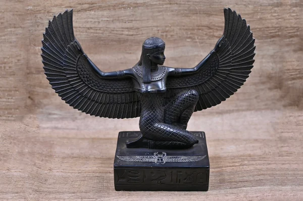 Egyptian statue of the goddess Isis with open wings made of stone Made in Egypt - Image 4