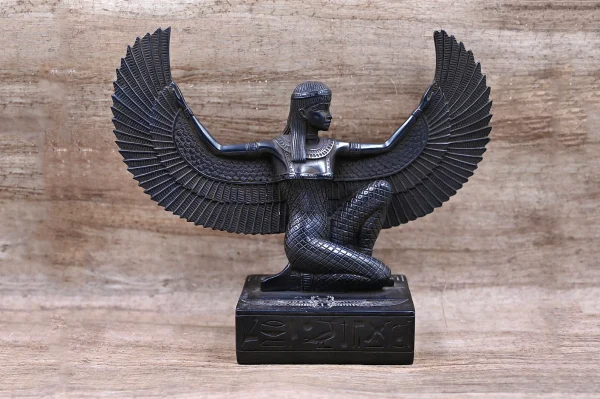 Egyptian statue of the goddess Isis with open wings made of stone Made in Egypt - Image 5