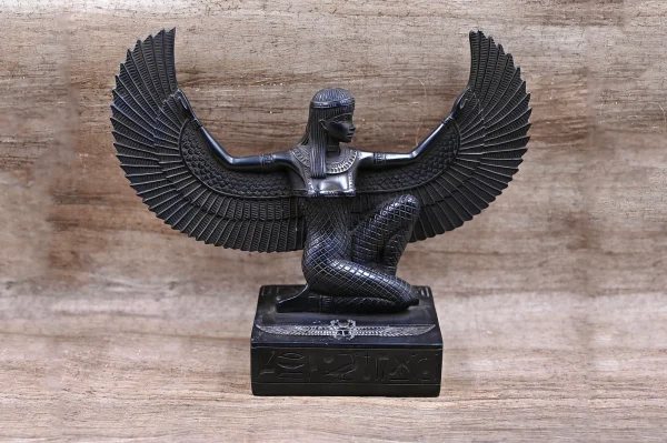 Egyptian statue of the goddess Isis with open wings made of stone Made in Egypt - Image 6