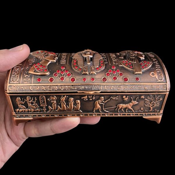 Egyptian Jewelry Box Made of Copper Alloy - Egyptian Trinket Box - Carefully Handmade In Egypt