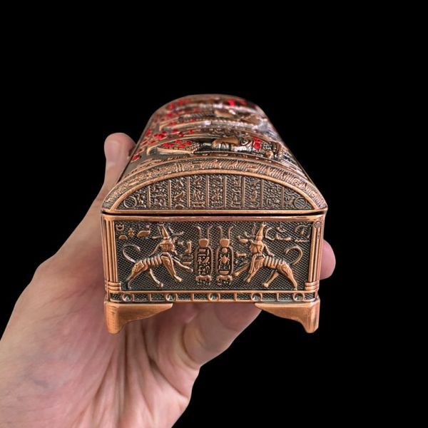 Egyptian Jewelry Box Made of Copper Alloy - Egyptian Trinket Box - Carefully Handmade In Egypt - Image 4