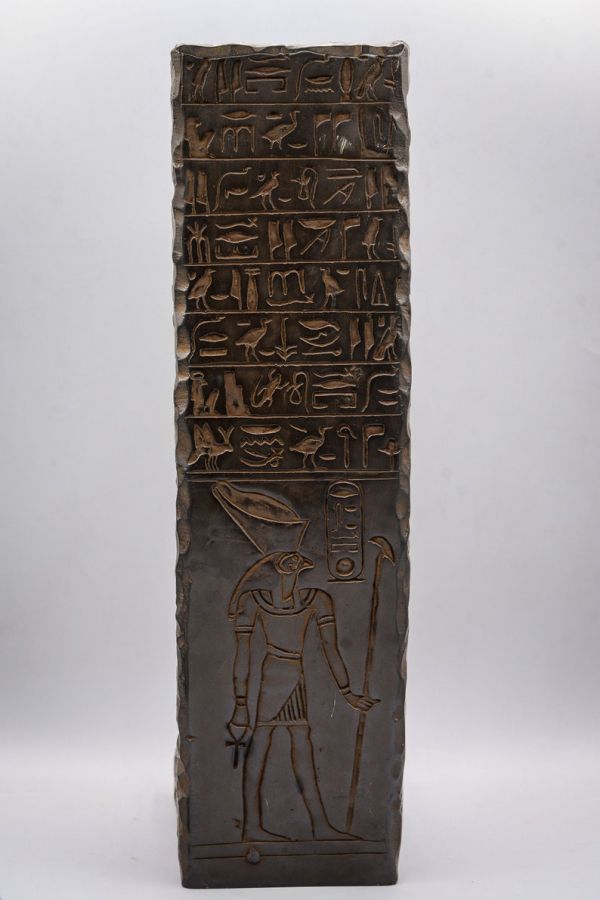 Statue Sekhmet goddess large Stela relief heavy black Sculpture With inscription Horus Made in Egypt - Image 4