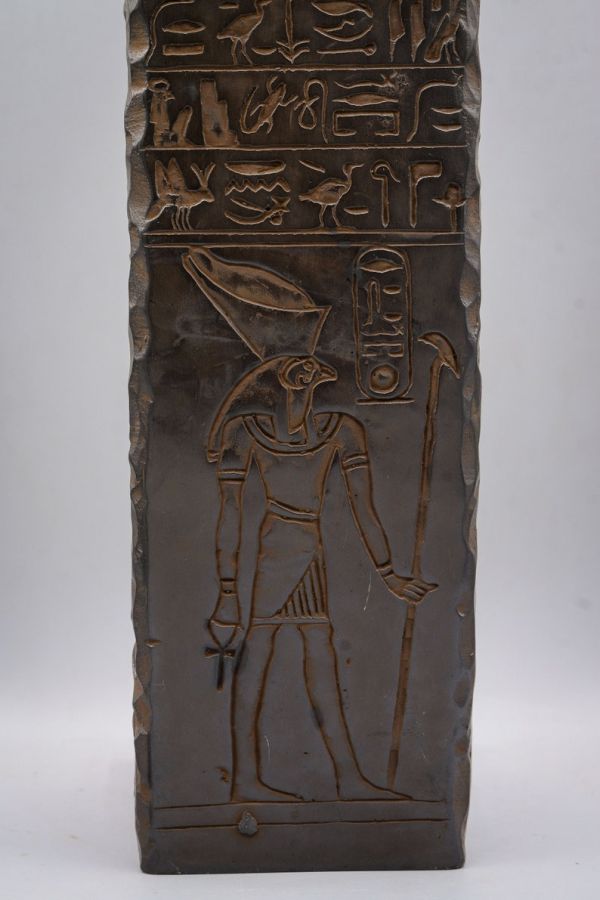 Statue Sekhmet goddess large Stela relief heavy black Sculpture With inscription Horus Made in Egypt - Image 5