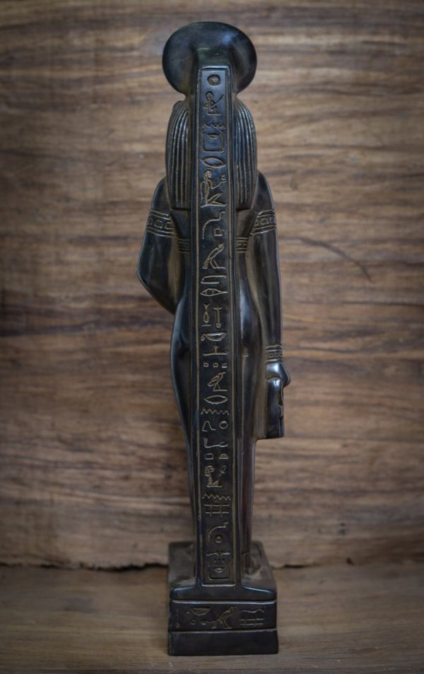 statue of Goddess Sekhmet black standing Large solid heavy ancient Egypt altar made in Egypt - Image 5