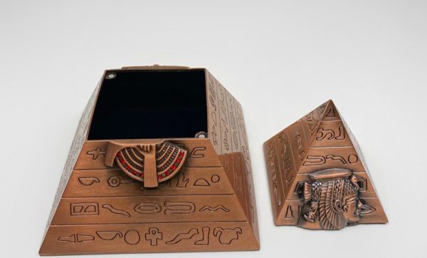 Egyptian Pyramid Jewelry Box - The Sacred Pyramid of Giza Jewelry and Trinket Box - Metal Pyramid Container - Handmade In Egypt - Image 2