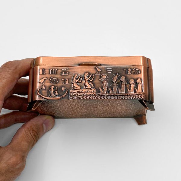 Jewelry Box - Unique Ancient Egyptian Sphinx Small Trinket Box - Medium Size Metal Egyptian Jewelry Box - Handmade In Egypt - Image 3