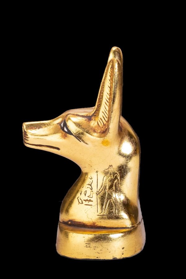 Anubis Jackal Head the god of afterlife and mummification with amazing gold leaf hand painted- Replica Altar statue - Image 5