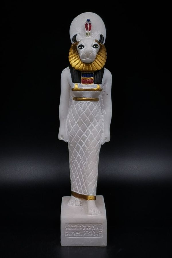 Goddess Sekhmet Statue Heavy White Altar Unique Art of Ancient Egypt Made in Egypt - Image 4