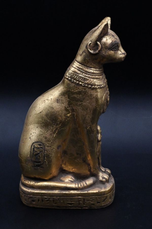 statue of Ancient Egyptian art goddess cat Bastet heavy stone made in egypt - Image 6