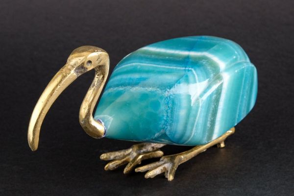 Thoth as The SACRED IBIS heavy Alabaster stone with Copper made in Egypt - He was depicted as an Ibis bird or a baboon - Image 5