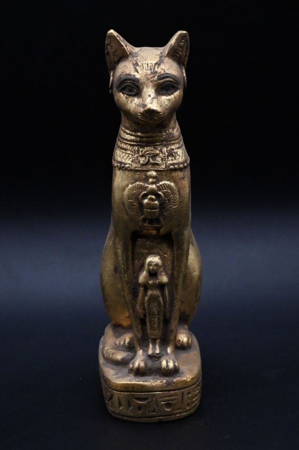 statue of Ancient Egyptian art goddess cat Bastet heavy stone made in egypt - Image 8