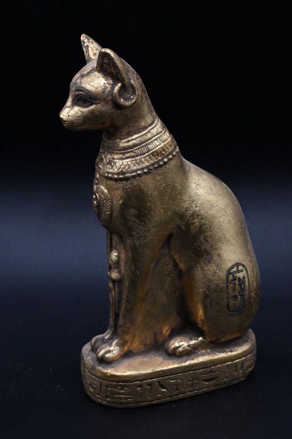 statue of Ancient Egyptian art goddess cat Bastet heavy stone made in egypt - Image 4