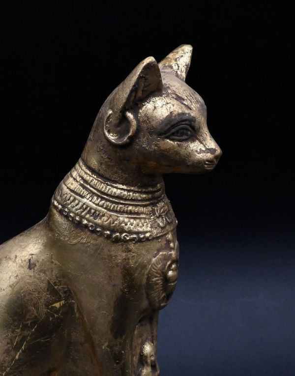 statue of Ancient Egyptian art goddess cat Bastet heavy stone made in egypt - Image 7