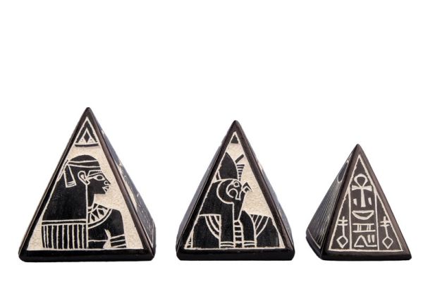 Vintage pyramids of Egypt Set - Set of 3 Pyramid- Egyptian Pyramids- Giza pyramids-EGYPTIAN Home Decor - Made of basalt stone in Egypt