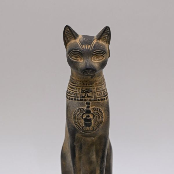 Rare Ancient Egyptian Cat BASTET GODDESS of Protection with the Scarab and the wings-Handmade of heavy stone-made with Egyptian soul - Image 10