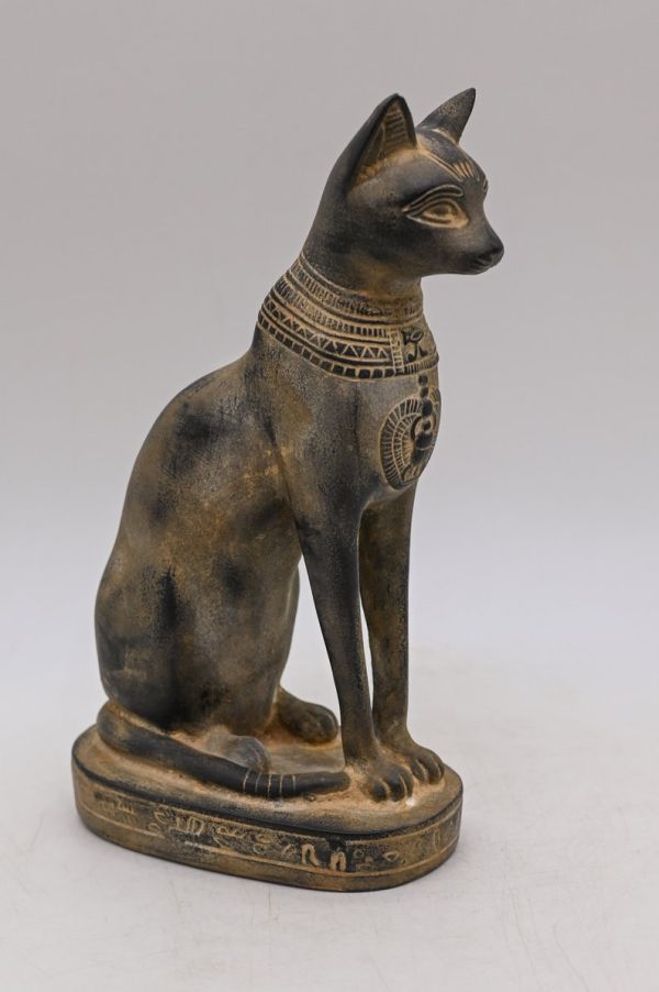 Rare Ancient Egyptian Cat BASTET GODDESS of Protection with the Scarab and the wings-Handmade of heavy stone-made with Egyptian soul - Image 7