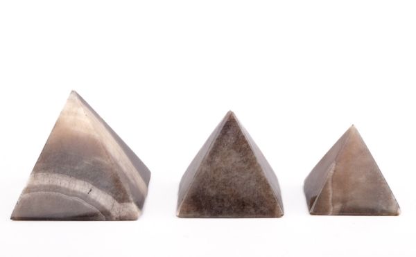 Vintage pyramids of Egypt Set - Set of 3 Pyramid- Egyptian Pyramids - EGYPTIAN Home Decor - Gray Alabaster Stone made in Egypt