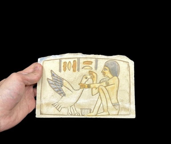 Old Stone Egyptian Tablet Found In Old Antique Store In Giza- Handmade Egyptian Plaque Showing The Daily Lifestyle In Ancient Egypt