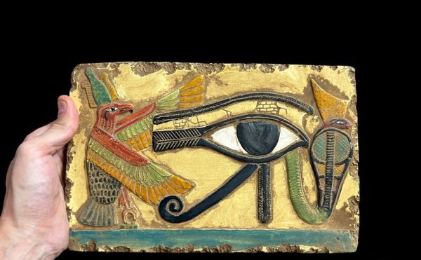 Eye of Horus Tablet For Healing n Protection - Egyptian Bas-Relief - Egyptian Altar n Shrine - Handmade In Egypt of Stone - Image 2