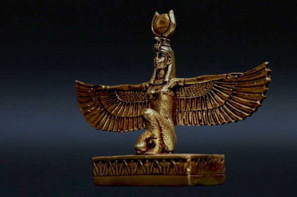 unique Isis Wings goddess of healing statue goldleaf Sculpture Egyptian art made in Egypt - Image 7