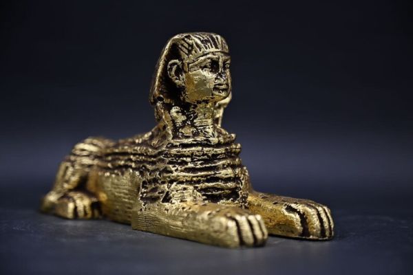 Unique Egyptian Sphinx large statue gold leaf heavy solid stone Made in egypt - Image 6