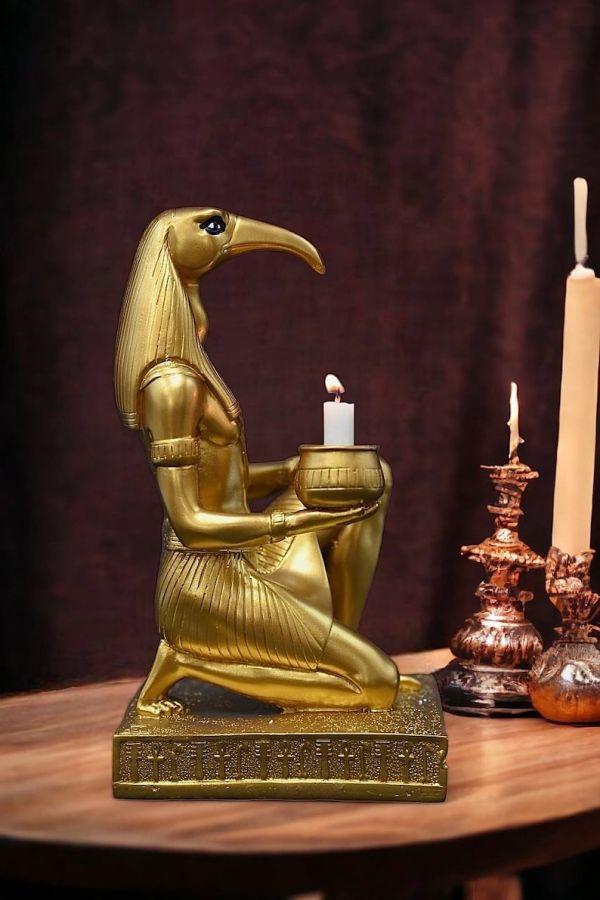 Ancient Egyptian Ibis God of Wisdom Thoth, God Thoth candle holder statue made in egypt - Image 6