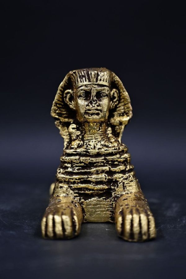 Unique Egyptian Sphinx large statue gold leaf heavy solid stone Made in egypt - Image 5