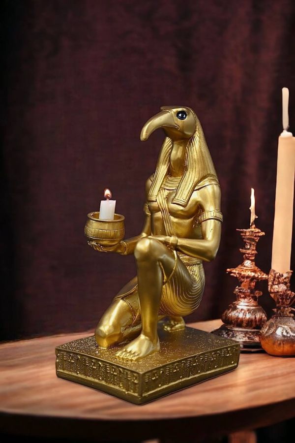 Ancient Egyptian Ibis God of Wisdom Thoth, God Thoth candle holder statue made in egypt - Image 3