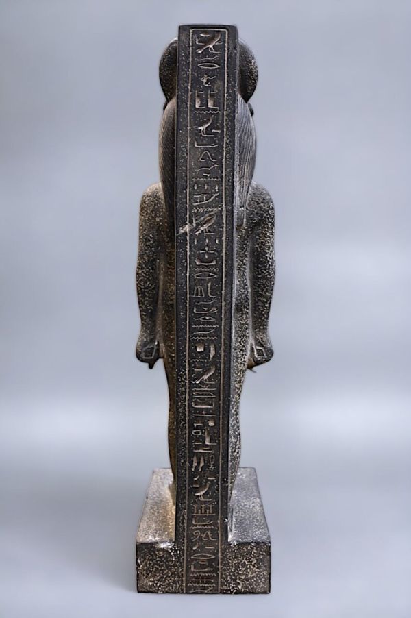 vintage Egyptian art goddess sekhmet statue hand carved basalt stone made in egypt - Image 3