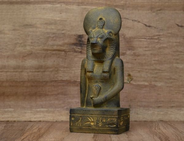 Unique Large statue of Goddess Sekhmet standing, Egyptian Art handcrafted heavy stone made in egypt