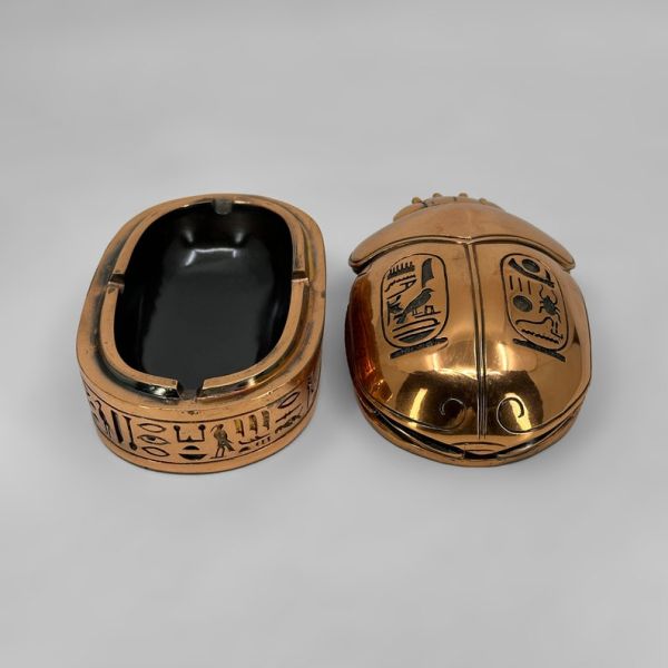 Metal Scarab Jewelry Box - Medium Size Copper Egyptian Jewelry Box of a Scarab - Handmade In Egypt - Image 3