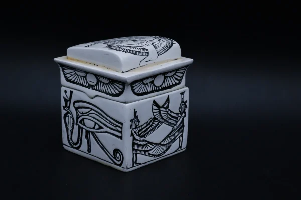 Canopic box 4 jars Pharaonic art Carved inscriptions stone made in Egypt (Copy) - Image 4